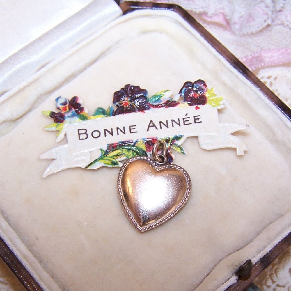 Vintage Gold Filled Puffy Heart Charm - No Engraving